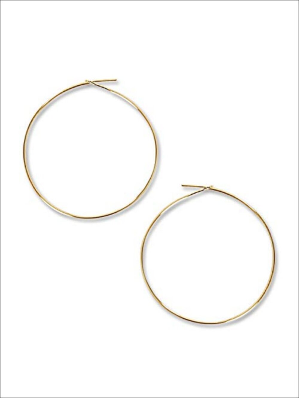 18K Gold Plated Thin Hoop Earrings Lightweight Threader Drop Dangles